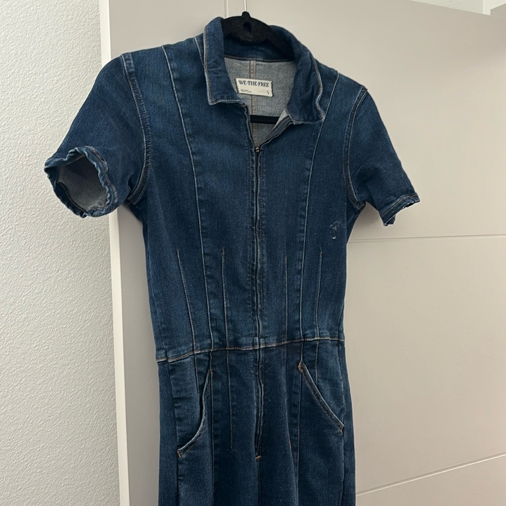 Free People Jean Jumpsuit